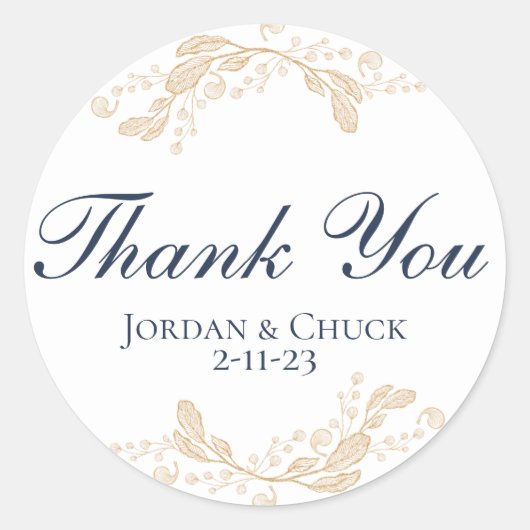 Aufkleber für botanische Gastgeschenk Hochzeit aus (Vorderseite)