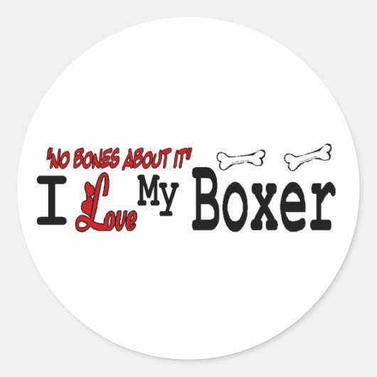 Aufkleber für Boxer (I Liebe) (Vorderseite)