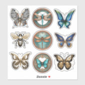 Aufkleber für Bugs und Schmetterlinge (Blatt)