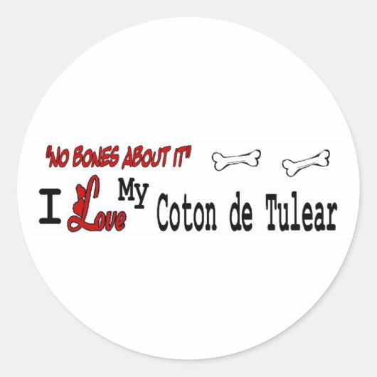 Aufkleber für Coton De Tulear (I Liebe) (Vorderseite)