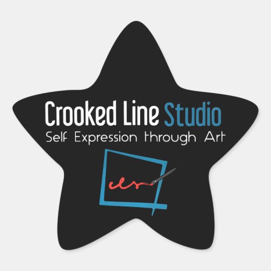 Aufkleber für Crooked Line-Studio (Vorderseite)