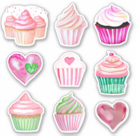 Aufkleber für Cupcake-Lieben - Sammlung 1
