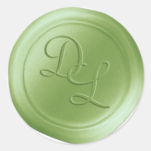 Aufkleber für das 2-Letter-Mongram-Wax-Siegel