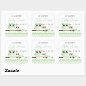 Aufkleber für das Baby / Etikett | Zickzack grün (Blatt)