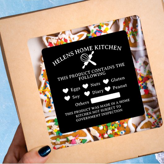 Aufkleber für das Backbäckerchen "Black Allergy Al