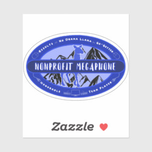 Aufkleber für das blaue Oval-Logo des NPM