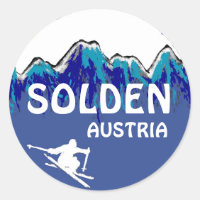 Aufkleber für das blaue Skilogo von Solden Austria