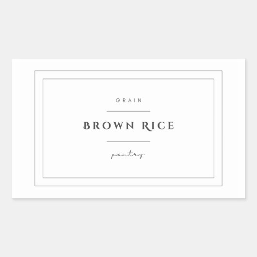 Aufkleber für das braune Reisnahrungsmittel (Vorderseite)