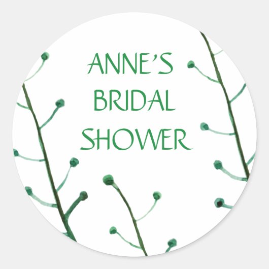 Aufkleber für das Brautparty Botanische Elemente (Vorderseite)