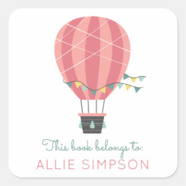 Aufkleber für das Buchzeichen der Heißluftballon-B
