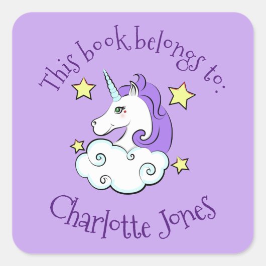 Aufkleber für das Buchzeichen Unicordesign (Vorderseite)