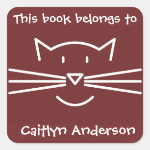 Aufkleber für das Buchzeichen "White Cat Face"