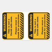 Aufkleber für das Covid-Bereich (Vorderseite)