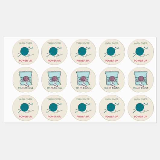 Aufkleber für das Crochet-Label (Blatt)