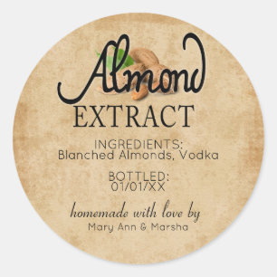 Aufkleber für das Etikett Almond Extract
