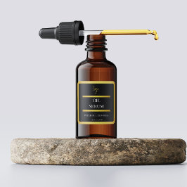 Aufkleber für das Etikett "Black & Gold Oil Serum"