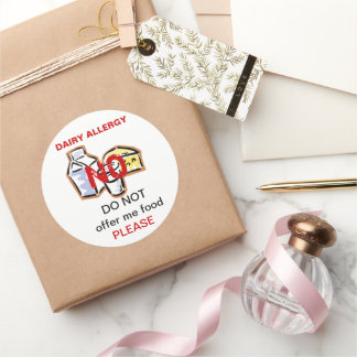 Aufkleber für das Etikett "Dairy Food Allergy Labe