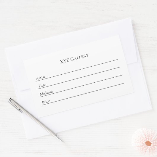 Aufkleber für das Etikett der Galerie (Umschlag)