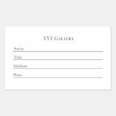 Aufkleber für das Etikett der Galerie (Vorderseite)