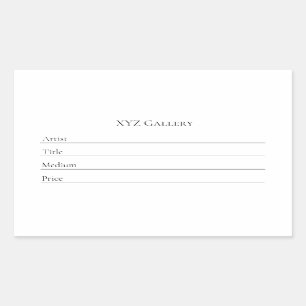 Aufkleber für das Etikett der Galerie