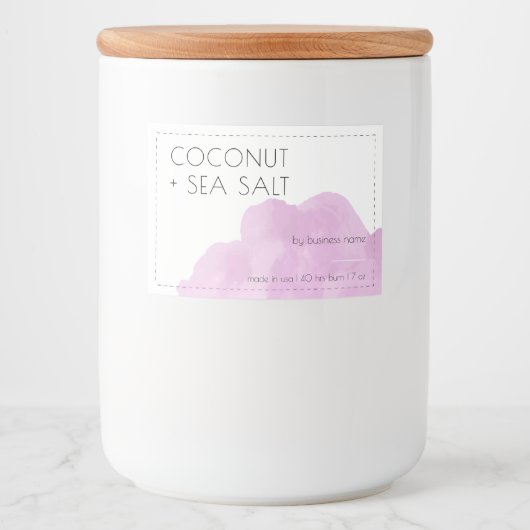 Aufkleber für das Etikett der sanft rosa Kerze (Vorderseite)