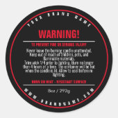 Aufkleber für das Etikett der schwarzen/roten Kerz (Vorderseite)