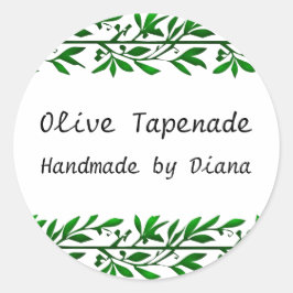 Aufkleber für das Etikett "Eigenes Olivenblatt" od