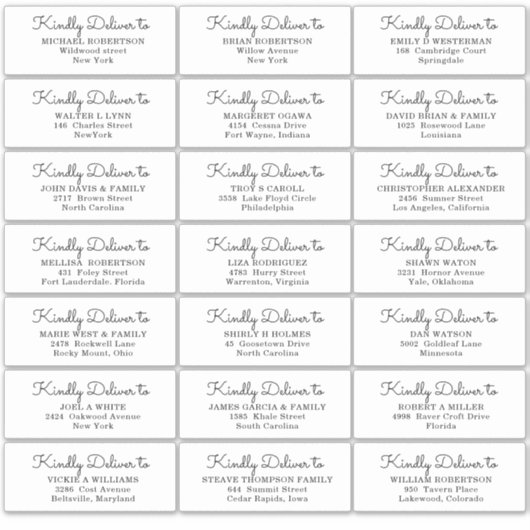 Aufkleber für das Etikett für die Visitenkarte ein (Vorderseite)