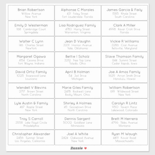 Aufkleber für das Etikett für die Visitenkarte ein (Blatt)