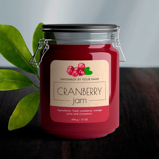 Aufkleber für das Etikett von Cranberry-Marmelade