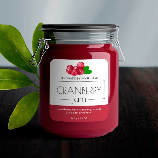Aufkleber für das Etikett von Cranberry-Marmelade