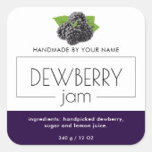 Aufkleber für das Etikett von Dewberry-Marmelade (Vorderseite)