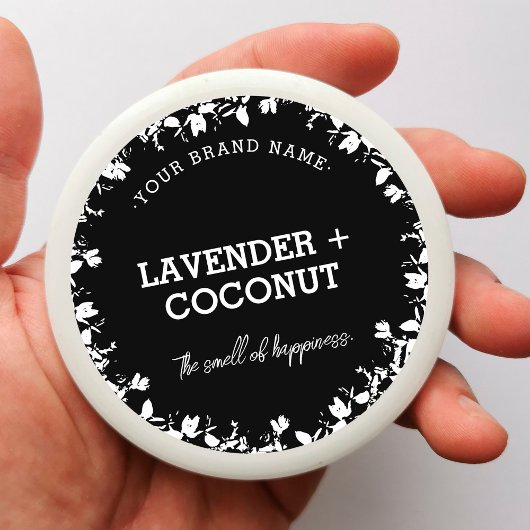 Aufkleber für das Etikett von Kerzen schwarz