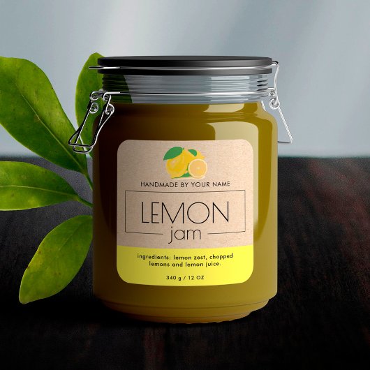 Aufkleber für das Etikett von Lemon-Marmelade
