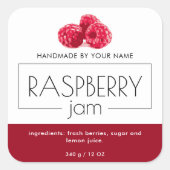 Aufkleber für das Etikett von Raspberry-Marmelade (Vorderseite)
