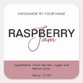 Aufkleber für das Etikett von Raspberry-Marmelade (Vorderseite)