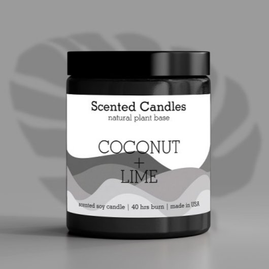 Aufkleber für das Etikett von Schwarzweißkerzen