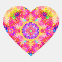 Aufkleber für das Fraktal von Rosa und Gelb Kaleid