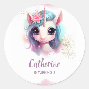 Aufkleber für das Gastgeschenk Unicorn