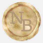 Aufkleber für das Gelbe Mit Monogramm Wachs-Siegel (Vorderseite)