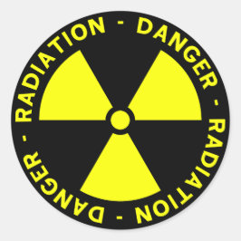 Aufkleber für das Gelbstrahlsymbol