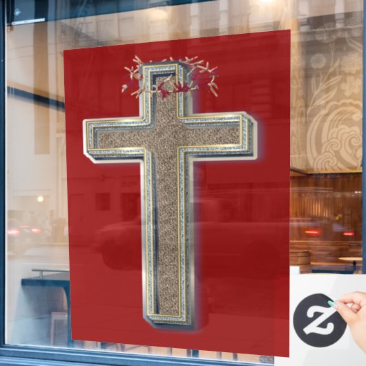 Aufkleber für das Geschäftsfenster mit rotem Hinte (Café-Fenster)