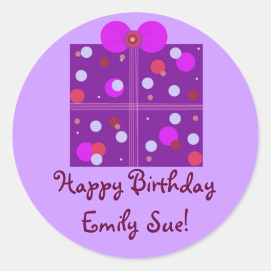 Aufkleber für das Geschenk (Vorderseite)