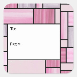 Aufkleber für das Geschenk "Rosa und Grau"