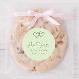 Aufkleber für das handgezeichnete grüne Herz-Braut