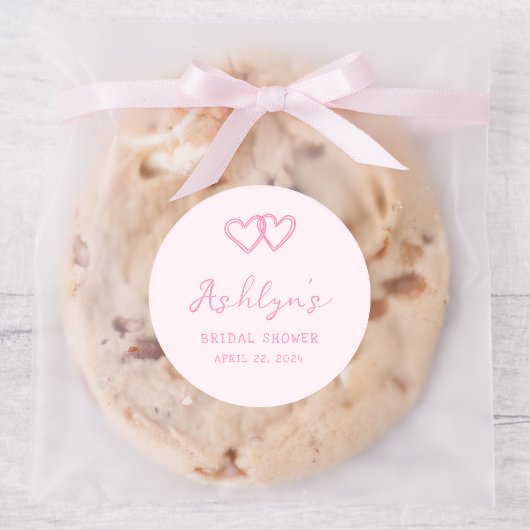 Aufkleber für das handgezeichnete rosa Herz-Brautp