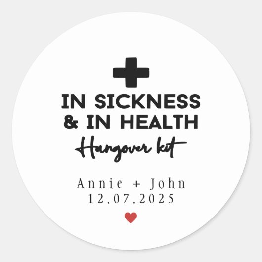 Aufkleber für das Hangover-Kit (Vorderseite)