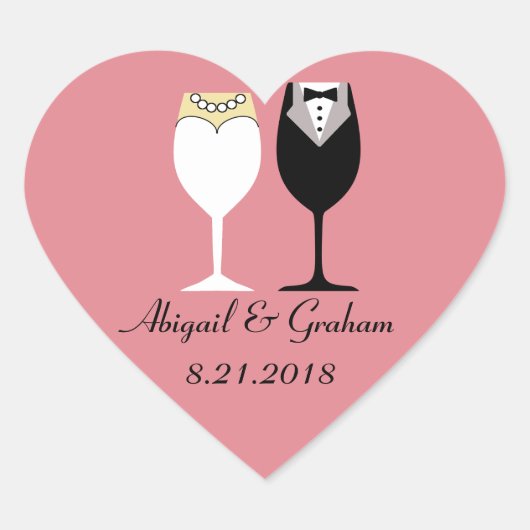 Aufkleber für das Hochzeitsherz (Vorderseite)