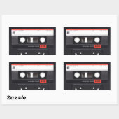 Aufkleber für das Kassettenband Rot, rechteckig (Blatt)