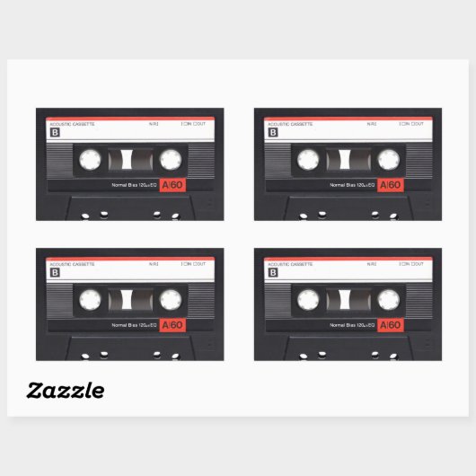 Aufkleber für das Kassettenband Rot, rechteckig (Blatt)